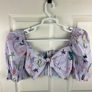 COPY - Hill House Isabella Sea Creatures Crop Top Purple Size Medium